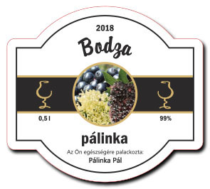 Bodza pálinka címke, 2018