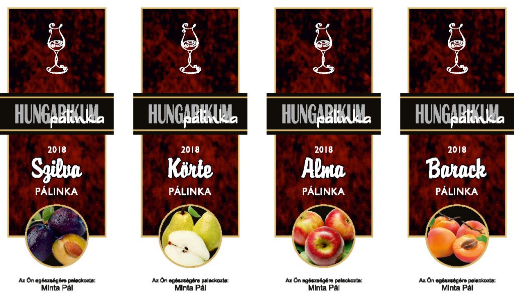 BRIK FVS pálinkacímke és nyakcímke
