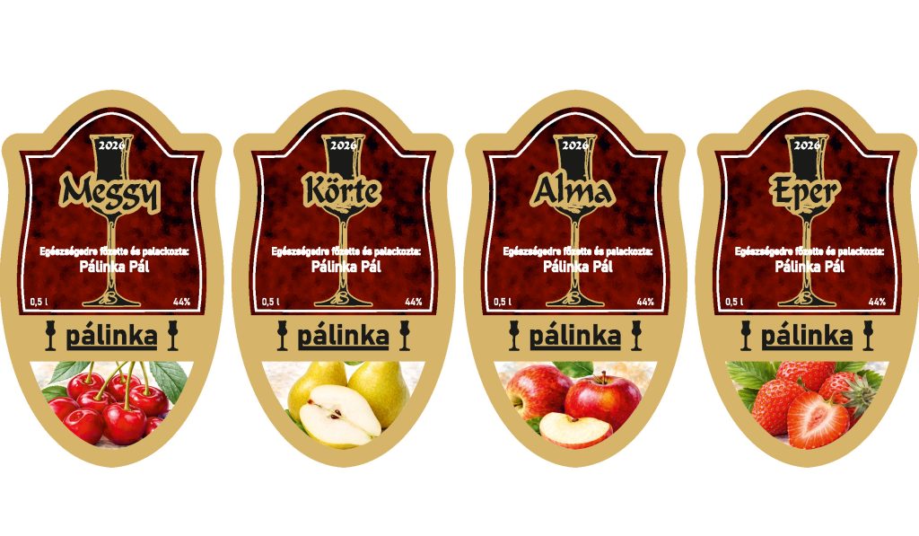WRGLASS BL pálinkacímke és nyakcímke